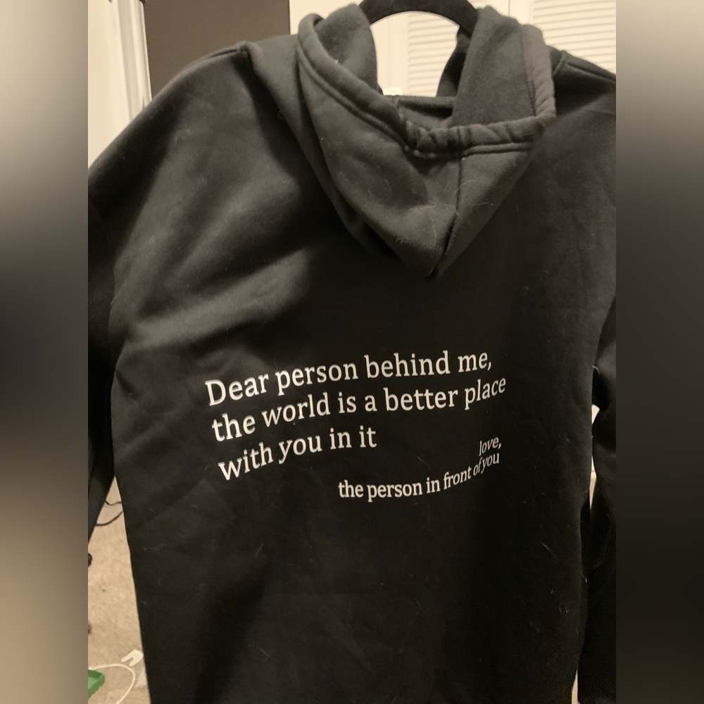 Black and Gray Sweatshirts with quote
